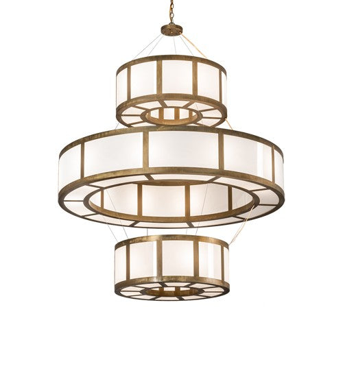 2nd Ave Lighting Alessandro 60" Wide 3 Tier Pendant in Brushed Brass Finish
