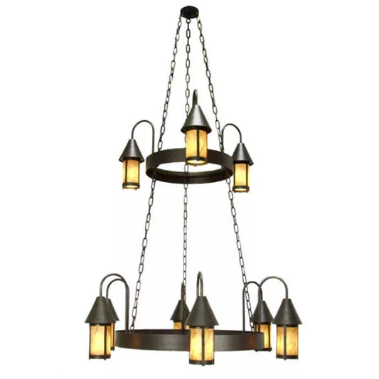 2nd Ave Lighting Algonquin 48" 9-Light Two Tier Gilded Tobacco Chandelier