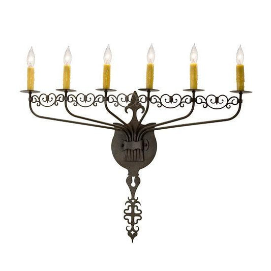 2nd Ave Lighting Almonte 36" Wide 6 Light Wall Sconce in Chestnut Finish