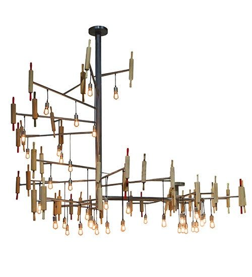 2nd Ave Lighting Alva 123" Long Kavel Chandelier in Sparkle Silver Finish