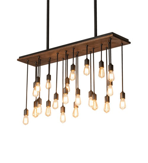 2nd Ave Lighting Alva 48" Long 22 Light Pendant in Oxidized Steel Finish