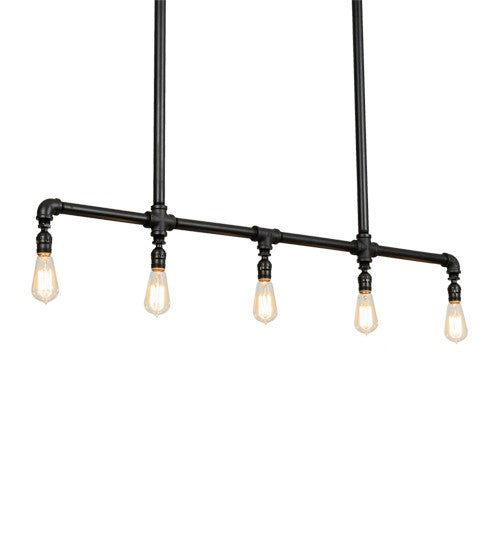 2nd Ave Lighting Alva 48" Long Conduttura Pendant in Oxidized Steel Finish