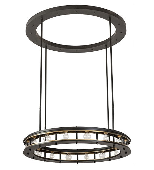 2nd Ave Lighting Alva Cilindro 49" Pendant in Solar Black and Buttered Brass Finish
