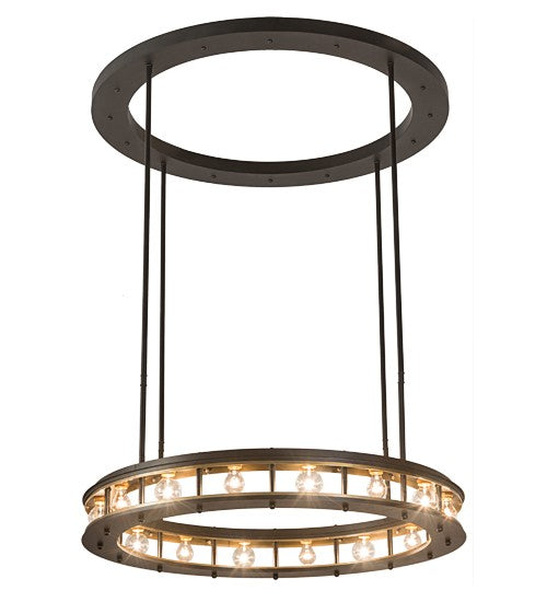 2nd Ave Lighting Alva Cilindro 49" Pendant in Solar Black and Buttered Brass Finish