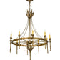 2nd Ave Lighting Amaury 36" Wide 10 LT Chandelier in Buttered Brass Finish