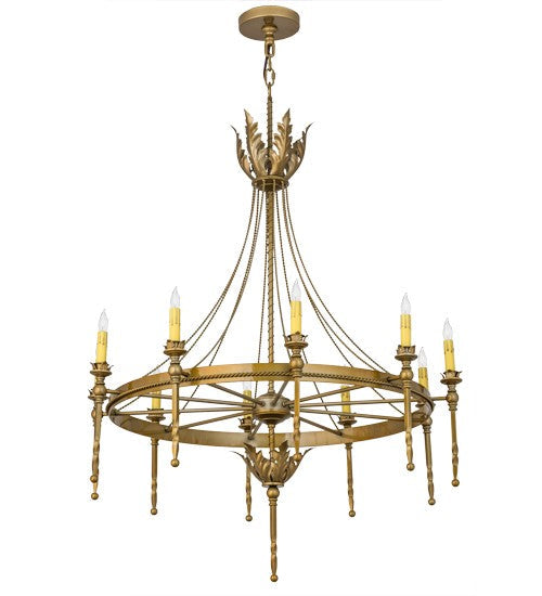 2nd Ave Lighting Amaury 36" Wide 10 LT Chandelier in Buttered Brass Finish