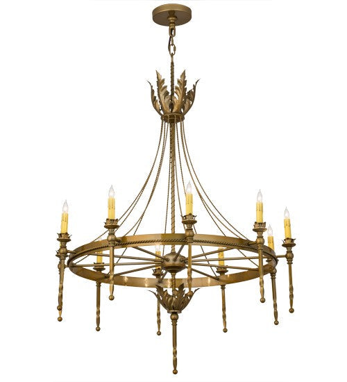 2nd Ave Lighting Amaury 36" Wide 10 LT Chandelier in Buttered Brass Finish
