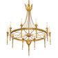 2nd Ave Lighting Amaury 36" Wide 10 Light Chandelier With Transparent Gold Over Nickel Finish