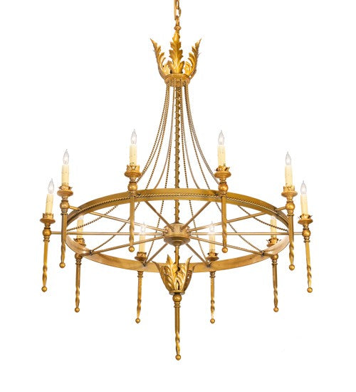2nd Ave Lighting Amaury 36" Wide 10 Light Chandelier With Transparent Gold Over Nickel Finish