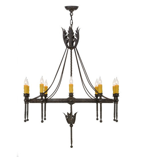 2nd Ave Lighting Amaury 36" Wide 10 Light Chandelier in Coffee Bean Finish