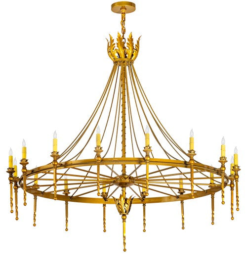 2nd Ave Lighting Amaury 56" Wide 16-Light Chandelier in Transparent Gold Over Nickel Finish