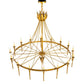 2nd Ave Lighting Amaury 56" Wide 16-Light Chandelier in Transparent Gold Over Nickel Finish