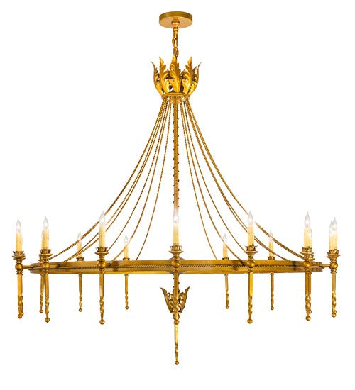 2nd Ave Lighting Amaury 56" Wide 16-Light Chandelier in Transparent Gold Over Nickel Finish