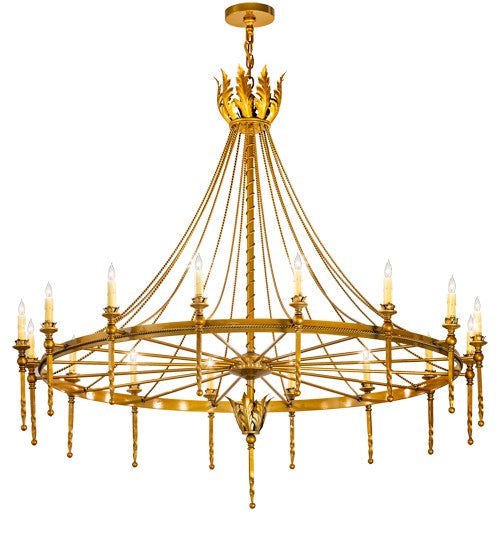 2nd Ave Lighting Amaury 56" Wide 16-Light Chandelier in Transparent Gold Over Nickel Finish