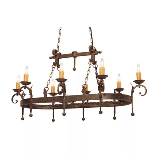 2nd Ave Lighting Andorra 54" 8-Light Gilded Tobacco Oblong Pendant Light