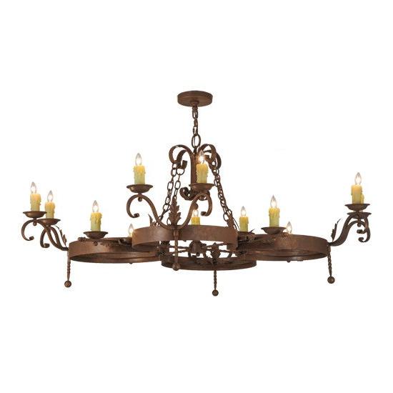 2nd Ave Lighting Andorra 60" Wide 12 LT Chandelier in Antique Rust