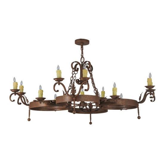 2nd Ave Lighting Andorra 60" Wide 12 LT Chandelier in Antique Rust