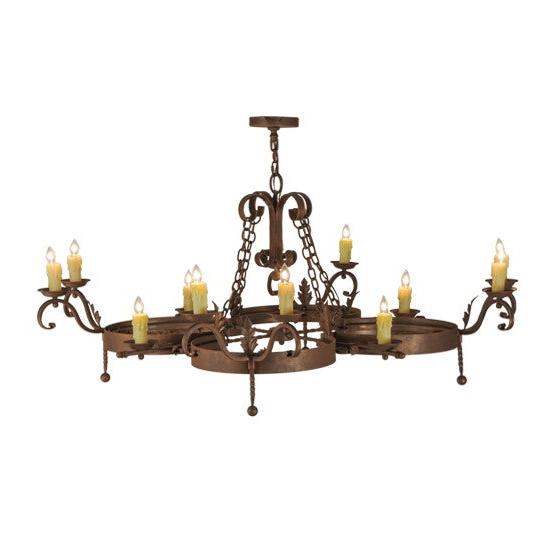 2nd Ave Lighting Andorra 60" Wide 12 LT Chandelier in Antique Rust