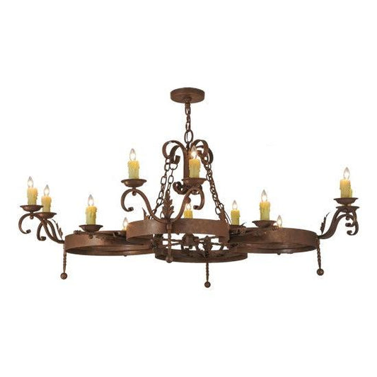 2nd Ave Lighting Andorra 60" Wide 12 LT Chandelier in Antique Rust