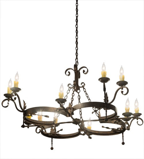 2nd Ave Lighting Andorra 60" Wide 12 LT Chandelier in Gilded Tobacco Finish