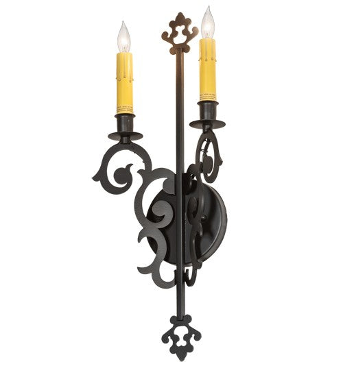 2nd Ave Lighting Aneila 8" Wide 2 Light Wall Sconce in Blackwash Finish