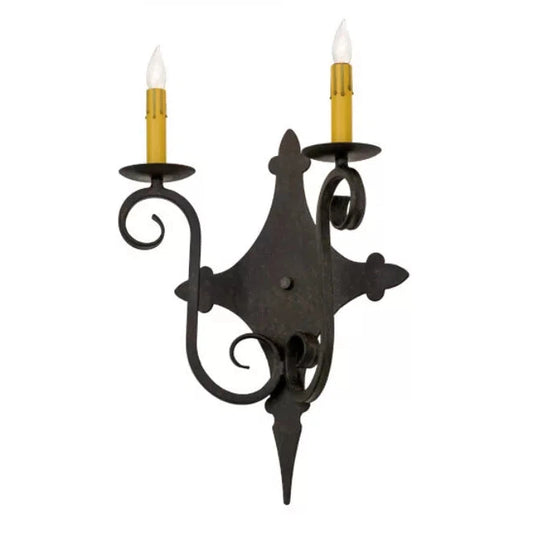 2nd Ave Lighting Angelique 12" 2-Light Chestnut Wall Sconce