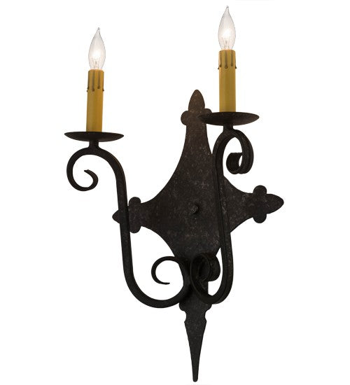 2nd Ave Lighting Angelique 12" Wide 2 LT Wall Sconce in Graphite Pewter Finish