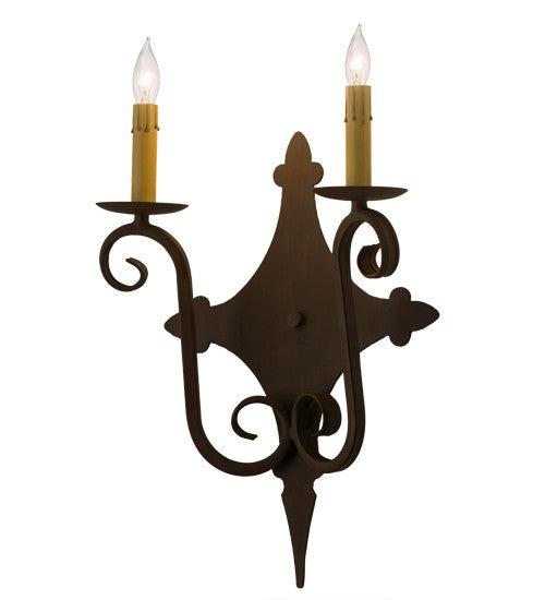 2nd Ave Lighting Angelique 12" Wide 2 LT Wall Sconce in Rustic Iron Finish