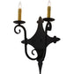 2nd Ave Lighting Angelique 12" Wide 2 Light Wall Sconce in Textured Black Finish