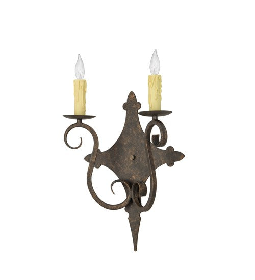 2nd Ave Lighting Angelique 13" Wide 2 LT Wall Sconce in Gilded Tobacco Finish