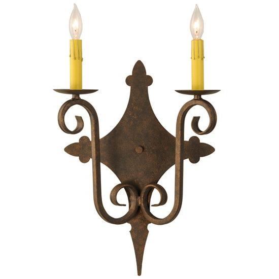 2nd Ave Lighting Angelique 13" Wide 2 LT Wall Sconce in Gilded Tobacco Finish