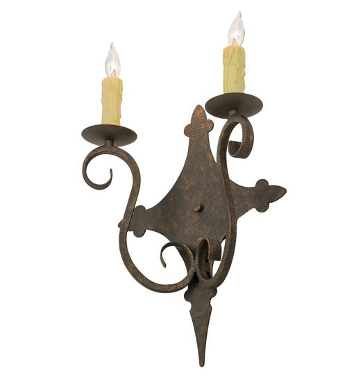 2nd Ave Lighting Angelique 13" Wide 2 LT Wall Sconce in Gilded Tobacco Finish