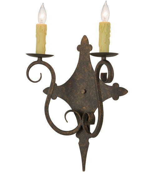 2nd Ave Lighting Angelique 13" Wide 2 LT Wall Sconce in Gilded Tobacco Finish