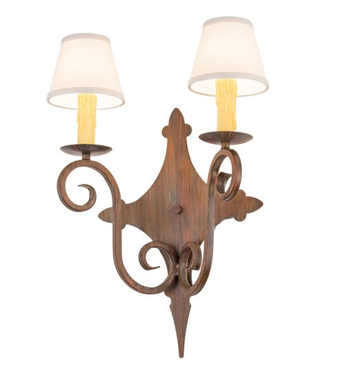 2nd Ave Lighting Angelique 15" Wide 2 Light Wall Sconce With Old Red Barn Finish