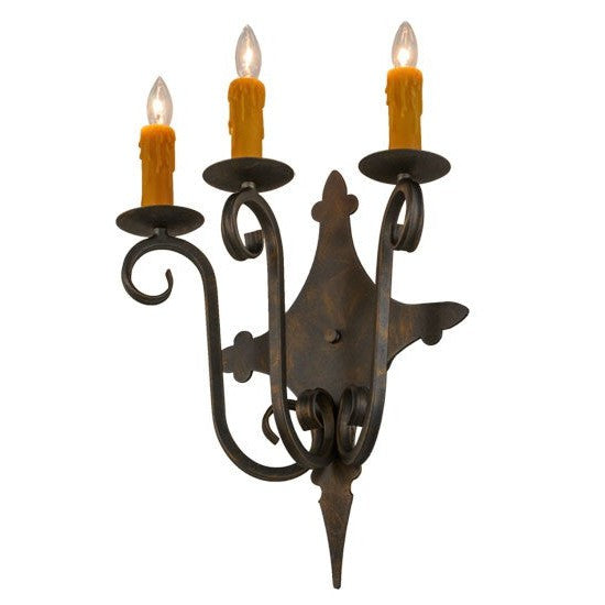 2nd Ave Lighting Angelique 15.5" Wide 3 LT Wall Sconce in French Bronze Finish