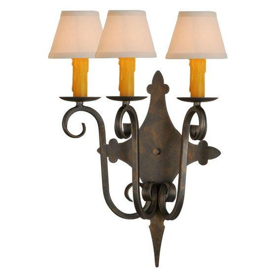 2nd Ave Lighting Angelique 16.5" Wide 3 LT Wall Sconce in French Bronze Finish