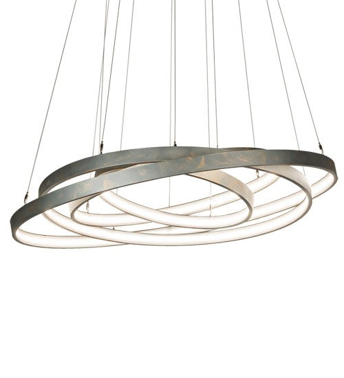 2nd Ave Lighting Anillo 48" Wide 4 Ring Cascading Pendant in French Bronze Finish