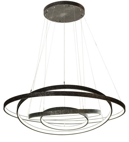 2nd Ave Lighting Anillo 60" Wide 4 LT Cascading Pendant in Gunmetal Finish