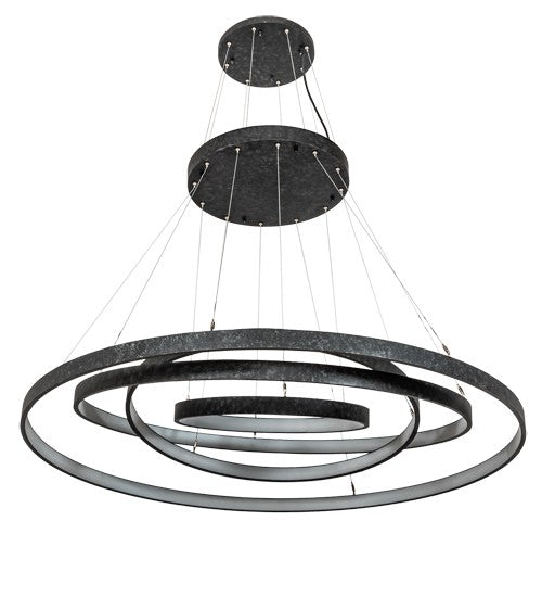 2nd Ave Lighting Anillo 60" Wide 4 Light Cascading Pendant in Gunmetal Finish