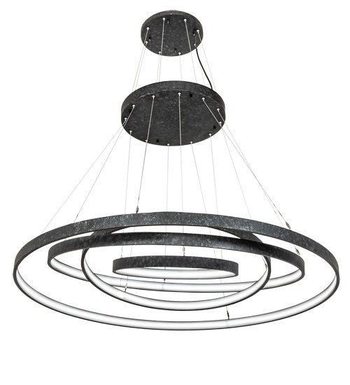 2nd Ave Lighting Anillo 60" Wide 4 Light Cascading Pendant in Gunmetal Finish