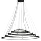 2nd Ave Lighting Anillo 73" Long 5 Light Ellipse Cascading Pendant in Solar Black Finish