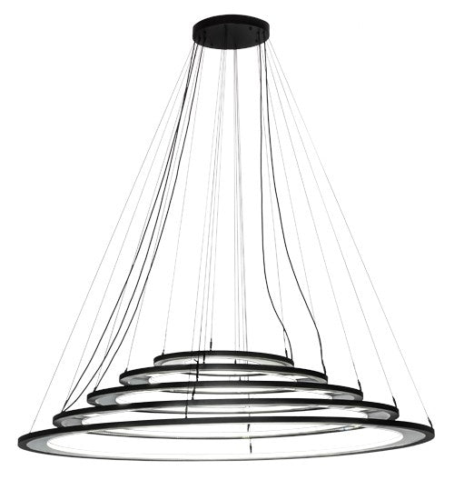 2nd Ave Lighting Anillo 73" Long 5 Light Ellipse Cascading Pendant in Solar Black Finish