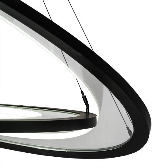 2nd Ave Lighting Anillo 73" Long 5 Light Ellipse Cascading Pendant in Solar Black Finish