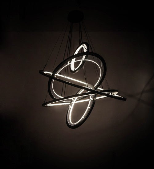2nd Ave Lighting Anillo 73" Long 5 Light Ellipse Cascading Pendant in Solar Black Finish