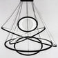 2nd Ave Lighting Anillo 73" Long 5 Light Ellipse Cascading Pendant in Solar Black Finish