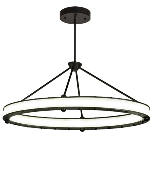 2nd Ave Lighting Anillo Gemini 42" Oblong Pendant With Brushed Blackened Steel Finish