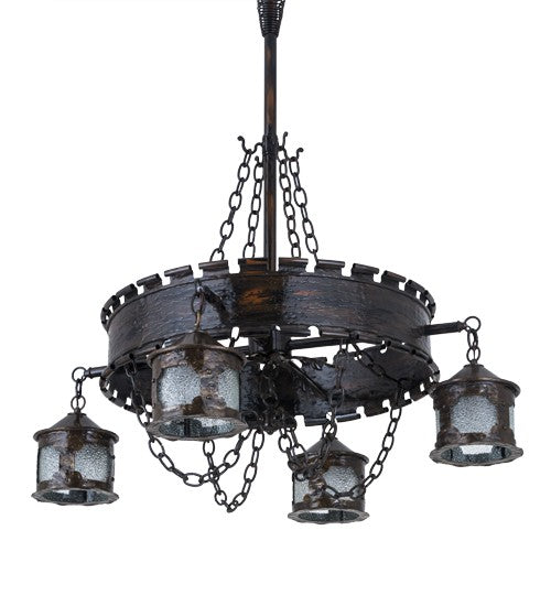 2nd Ave Lighting Antique Gothic 40" Wide 4 LT Chandelier in Gothic Gold Finish