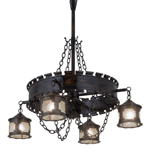 2nd Ave Lighting Antique Gothic 40" Wide 4 LT Chandelier in Gothic Gold Finish