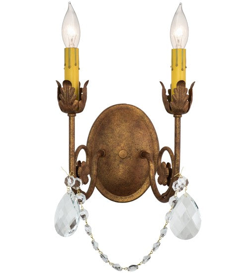 2nd Ave Lighting Antonia 10" Wide 2 LT Wall Sconce in Autumn Leaf Finish