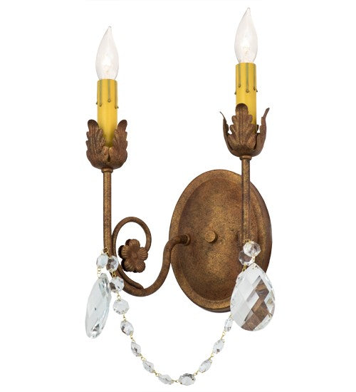 2nd Ave Lighting Antonia 10" Wide 2 LT Wall Sconce in Autumn Leaf Finish
